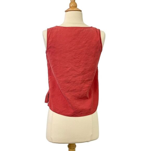 Citron Santa Monica Sleeveless Tank Silk Linen Blend Terra Cotta Clay Size PXS - Picture 4 of 9